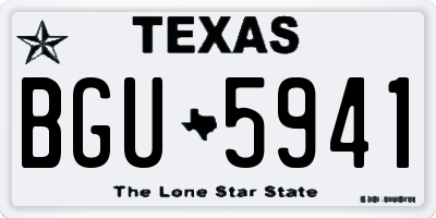 TX license plate BGU5941