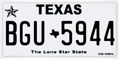 TX license plate BGU5944