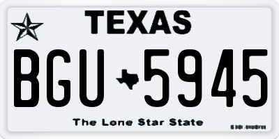 TX license plate BGU5945