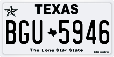 TX license plate BGU5946