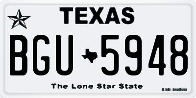 TX license plate BGU5948