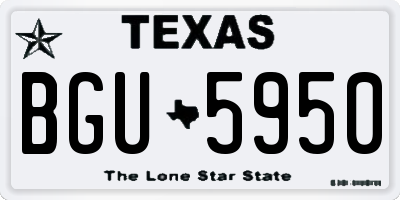 TX license plate BGU5950