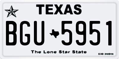 TX license plate BGU5951