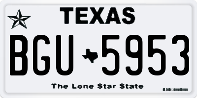 TX license plate BGU5953