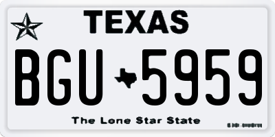 TX license plate BGU5959