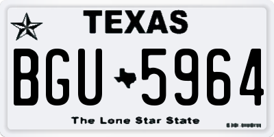 TX license plate BGU5964