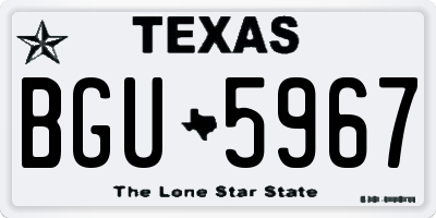 TX license plate BGU5967