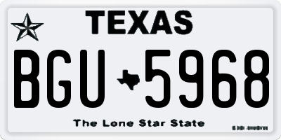 TX license plate BGU5968