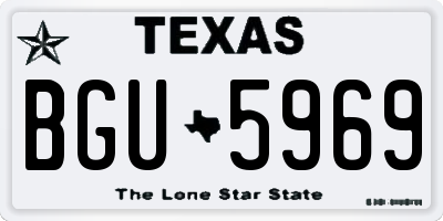 TX license plate BGU5969