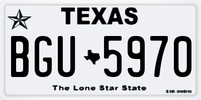 TX license plate BGU5970
