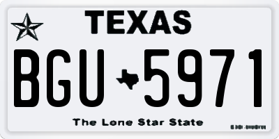 TX license plate BGU5971
