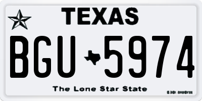 TX license plate BGU5974