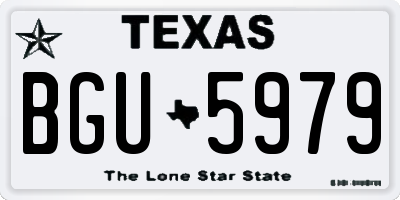TX license plate BGU5979