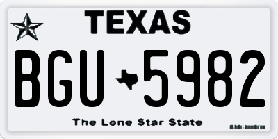 TX license plate BGU5982