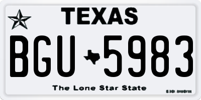 TX license plate BGU5983