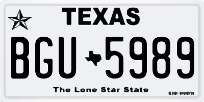 TX license plate BGU5989