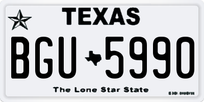 TX license plate BGU5990