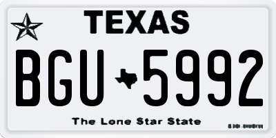 TX license plate BGU5992