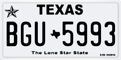 TX license plate BGU5993