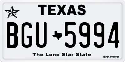 TX license plate BGU5994
