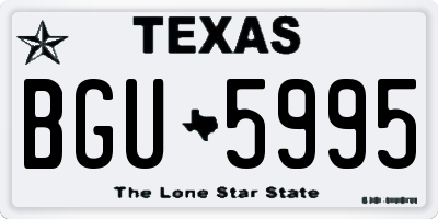 TX license plate BGU5995