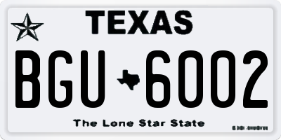 TX license plate BGU6002