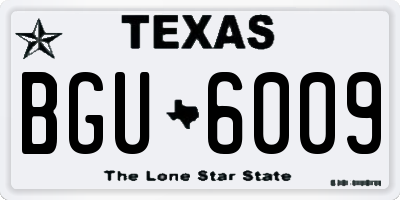 TX license plate BGU6009