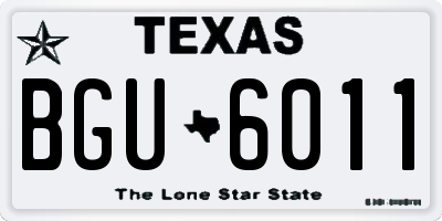 TX license plate BGU6011