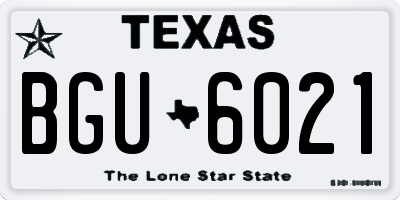 TX license plate BGU6021
