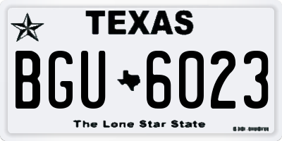 TX license plate BGU6023