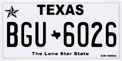 TX license plate BGU6026