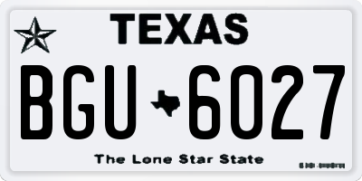 TX license plate BGU6027