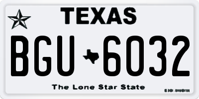 TX license plate BGU6032