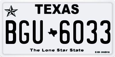 TX license plate BGU6033