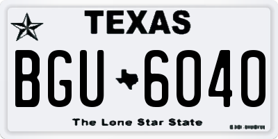 TX license plate BGU6040