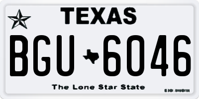 TX license plate BGU6046