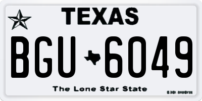 TX license plate BGU6049