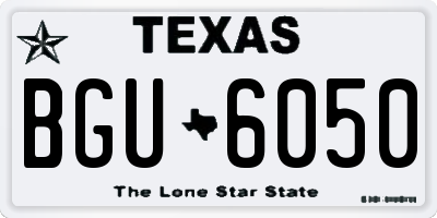 TX license plate BGU6050