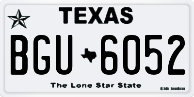 TX license plate BGU6052