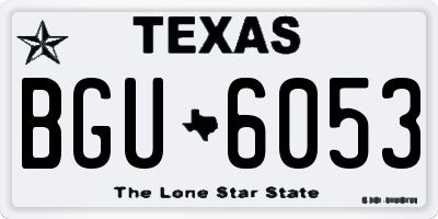 TX license plate BGU6053