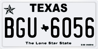 TX license plate BGU6056