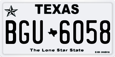 TX license plate BGU6058