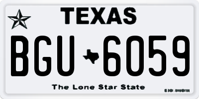 TX license plate BGU6059