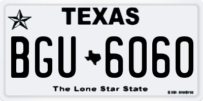 TX license plate BGU6060