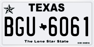 TX license plate BGU6061