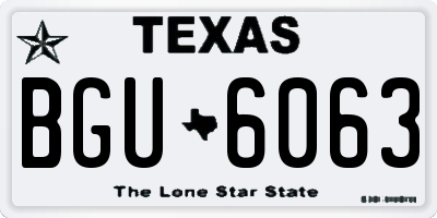 TX license plate BGU6063
