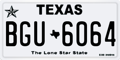TX license plate BGU6064
