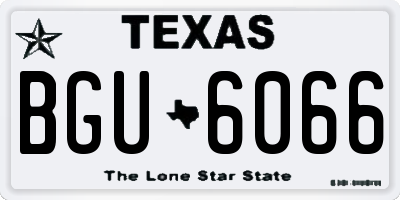 TX license plate BGU6066