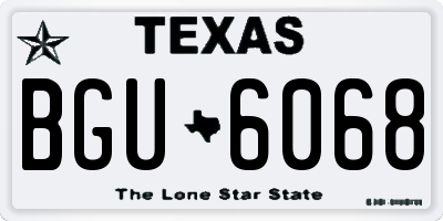 TX license plate BGU6068