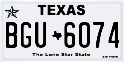 TX license plate BGU6074